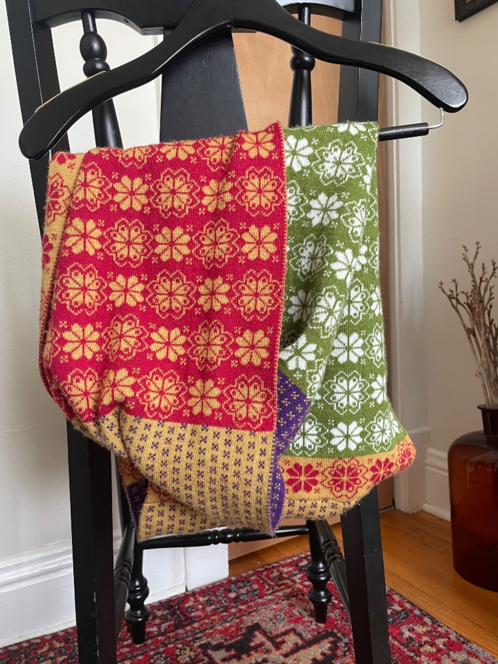 Patchwork Style Infinity Scarf - Picture 2 of 2